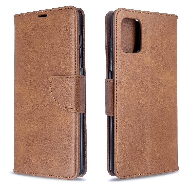 

For Galaxy A71 Retro Lambskin Texture Pure Color Horizontal Flip PU Leather Case with Holder & Card Slots & Wallet & Lanyard(Brown)