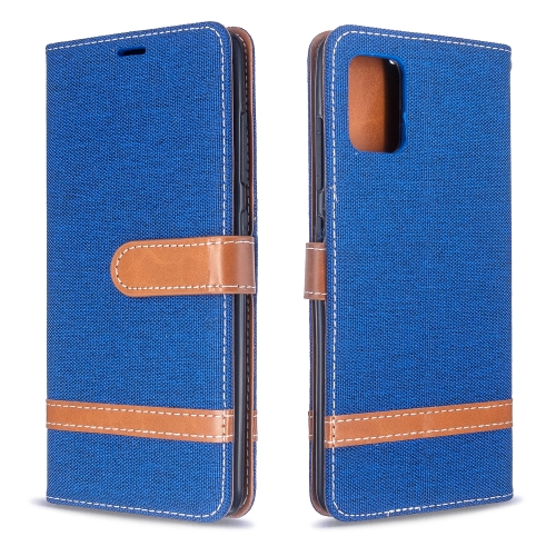 

For Galaxy A51 Color Matching Denim Texture Horizontal Flip PU Leather Case with Holder & Card Slots & Wallet & Lanyard(Blue)