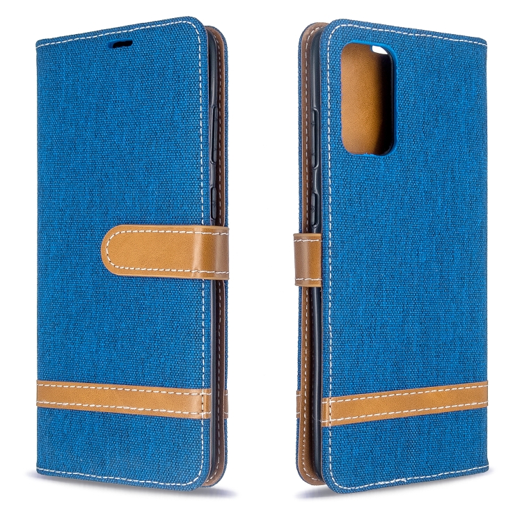 

For Galaxy S20+ Color Matching Denim Texture Horizontal Flip PU Leather Case with Holder & Card Slots & Wallet & Lanyard(Blue)