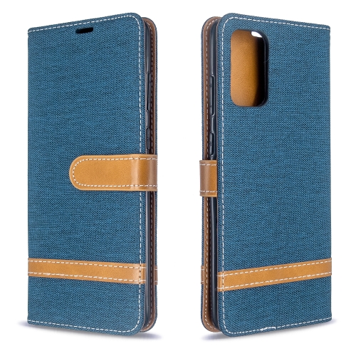 

For Galaxy S20+ Color Matching Denim Texture Horizontal Flip PU Leather Case with Holder & Card Slots & Wallet & Lanyard(Dark Blue)
