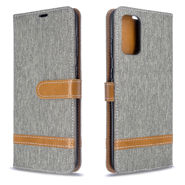 

For Galaxy S20 Ultra Color Matching Denim Texture Horizontal Flip PU Leather Case with Holder & Card Slots & Wallet & Lanyard(Grey)