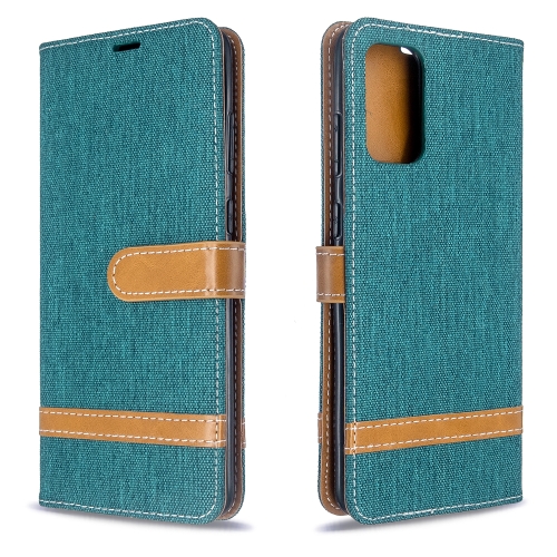 

For Galaxy S20 Ultra Color Matching Denim Texture Horizontal Flip PU Leather Case with Holder & Card Slots & Wallet & Lanyard(Green)