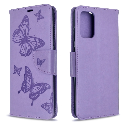 

For Galaxy S20 Ultra Embossing Two Butterflies Pattern Horizontal Flip PU Leather Case with Holder & Card Slot & Wallet & Lanyard(Purple)