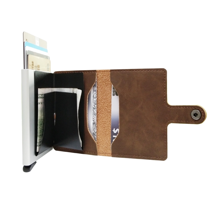 

For 6.5 inch and Below Mobile Phone Universal multi-function Card Slot & Wallet & Holder & Photo Frame(Brown)