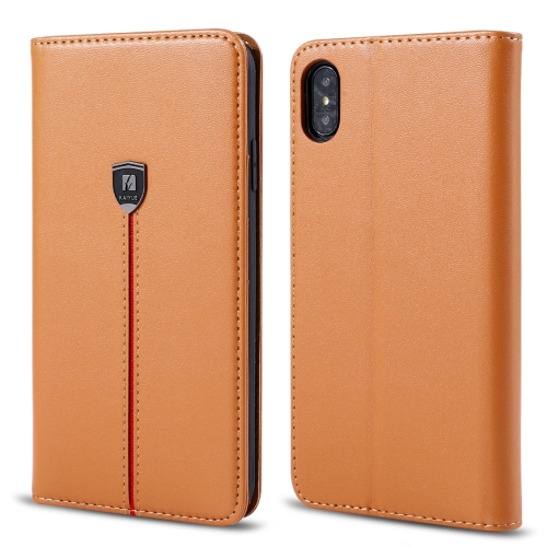 

For iPhone X / XS Microfiber Horizontal Flip Leather Case with Holder & Card Slots & Wallet(Brown)