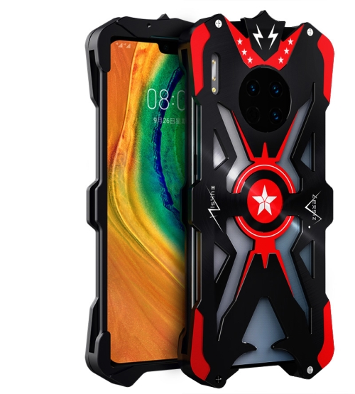 

For Huawei Mate 30 Pro Hammer II Shockproof Metal Protective Case(Black Red)