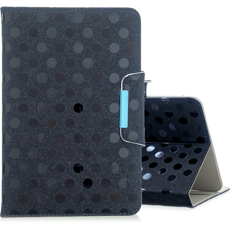 

For 10 inch Universal Tablet Solid Color Wave Point Horizontal Flip Leather Case , with Holder(Black)