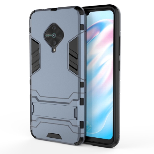 

For Vivo V17 / Y9s / S1 Pro Shockproof PC + TPU Protective Case with Invisible Holder(Navy Blue)