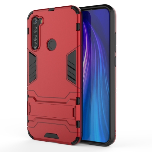 

For Xiaomi Redmi Note 8T Shockproof PC + TPU Protective Case with Invisible Holder(Red)