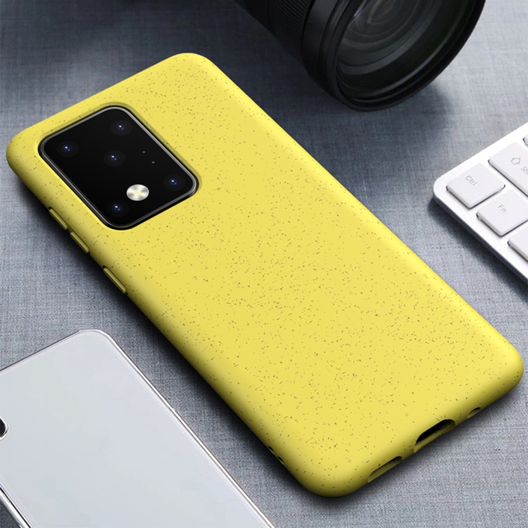 

For Galaxy S20 Ultra Matted Texture Wheat Straw Protective Case(Yellow)