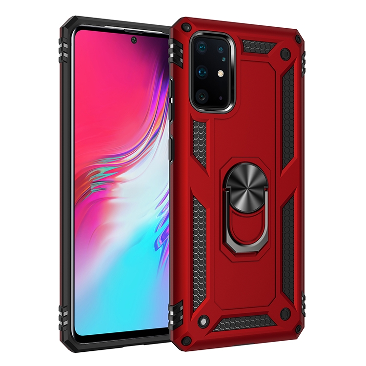 

For Galaxy S20+ Shockproof TPU + PC Protective Case with 360 Degree Rotating Holder(Red)