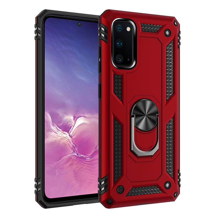 

For Galaxy S20 Shockproof TPU + PC Protective Case with 360 Degree Rotating Holder(Red)