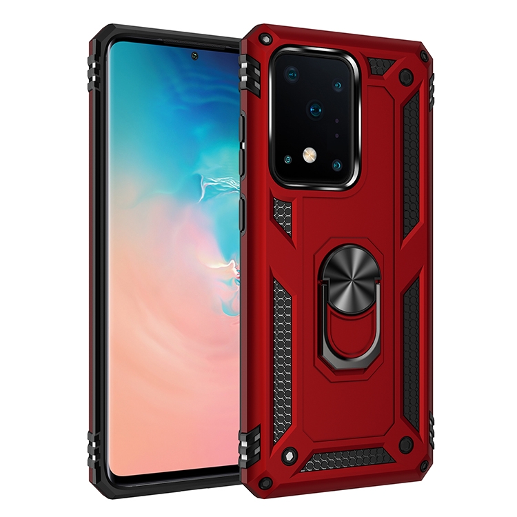 

For Galaxy S20 Ultra Shockproof TPU + PC Protective Case with 360 Degree Rotating Holder(Red)
