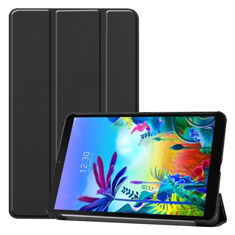 

For LG G Pad 5 10.1 Custer Texture Horizontal Flip PU Leather Case with Three-folding Holder(Black)