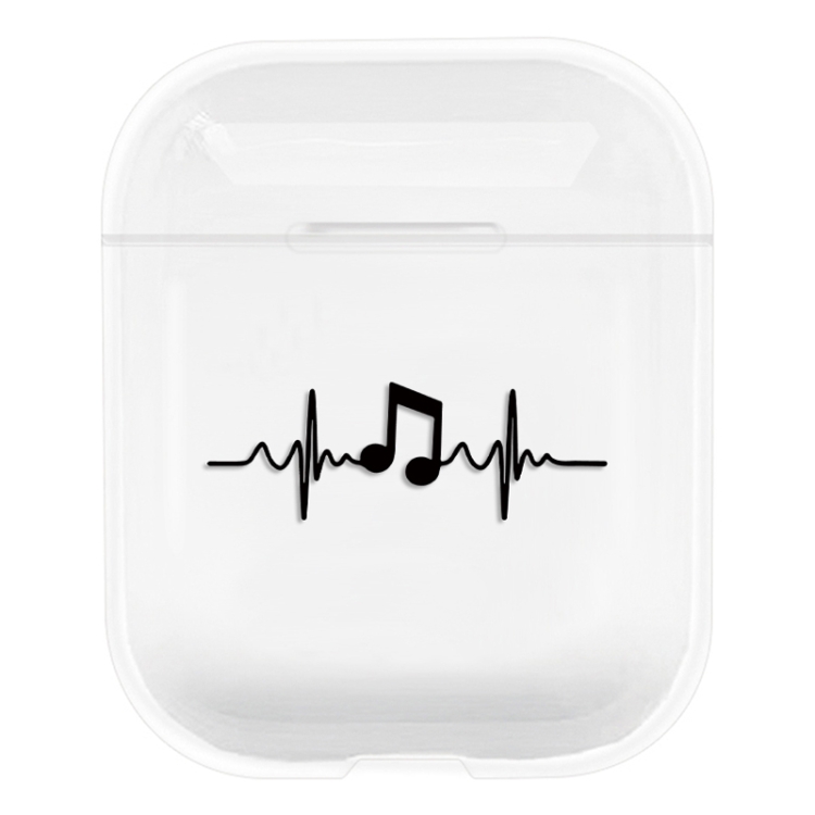 

For AirPods 1 / 2 Stick Figure Mapping Transparent Earphone Protective Case(Musical Note)