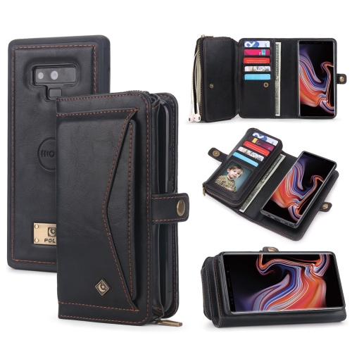 

For Galaxy Note 9 POLA Multi-function TPU + PC Magnetic Horizontal Flip Leather Case with Holder & Card Slots & Wallet & Photo Frame(Black)