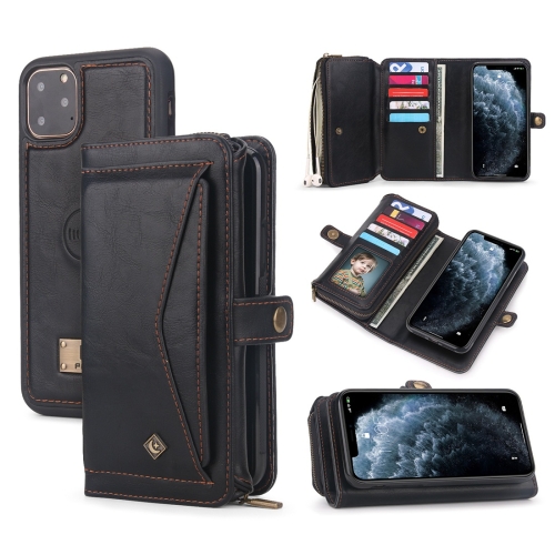 

For iPhone 11 Pro POLA Multi-function TPU + PC Magnetic Horizontal Flip Leather Case with Holder & Card Slots & Wallet & Photo Frame(Black)