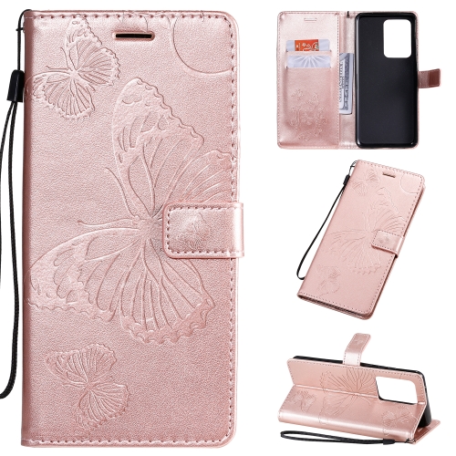 

For Galaxy S11 Pressed Printing Butterfly Pattern Horizontal Flip PU Leather Case with Holder & Card Slots & Wallet & Lanyard(Rose Gold)