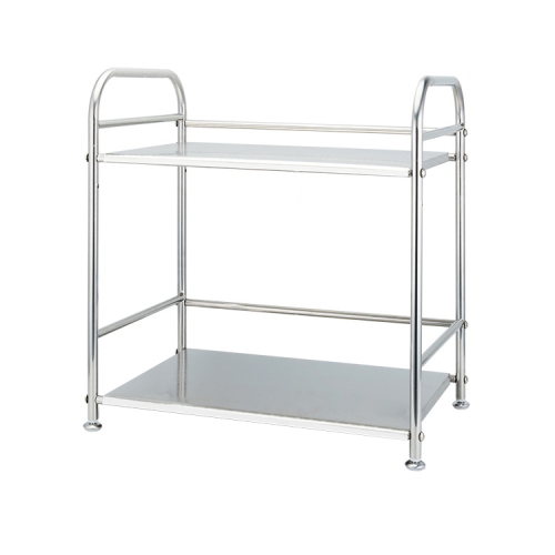 

Multi-functional Kitchen Daily Stainless Steel Storage Rack Microwave Oven Rack, Size:40cm Double Layer