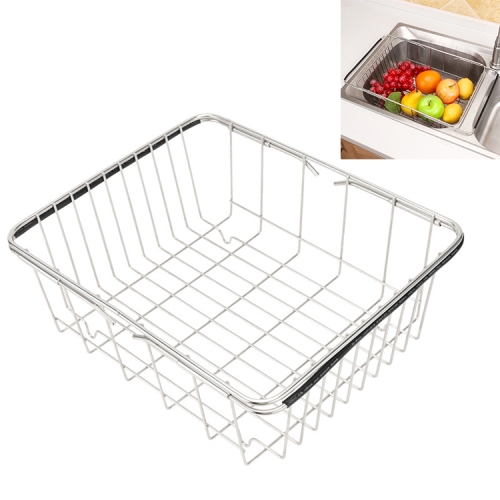 

Kitchen Dish Drainer Sink Drain Basket Washing Vegetable Fruit Drying Holder Stainless Steel Adjustable Rack, Size:Arch Net Style