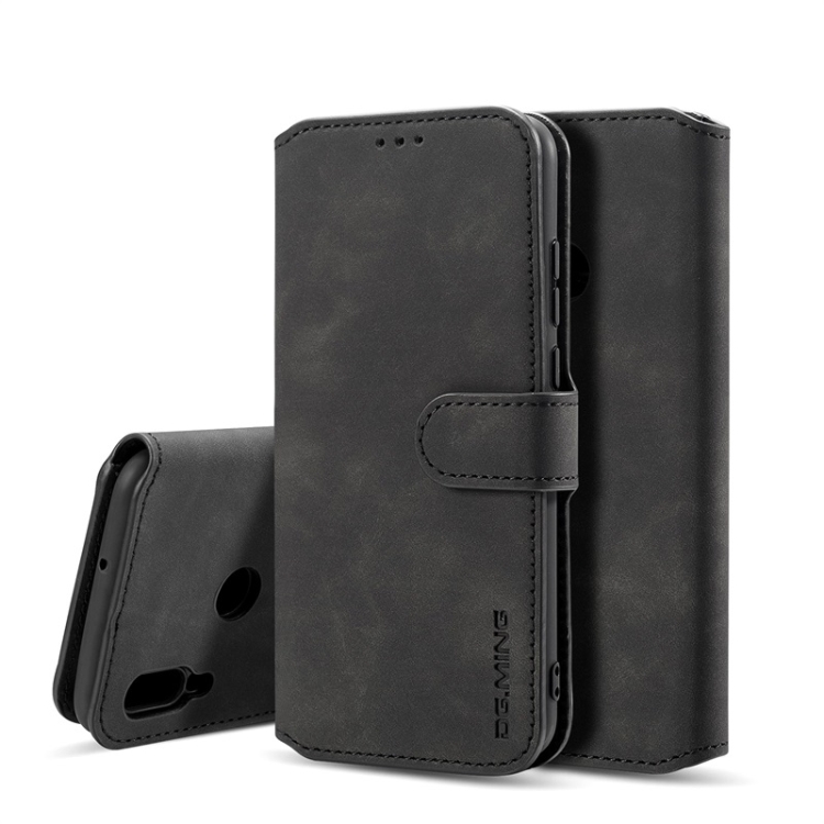 

For Huawei P Smart 2019 DG.MING Retro Oil Side Horizontal Flip Case with Holder & Card Slots & Wallet(Black)