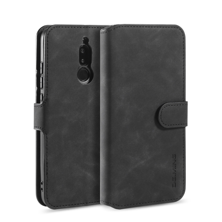 

For Xiaomi Redmi 8 DG.MING Retro Oil Side Horizontal Flip Case with Holder & Card Slots & Wallet(Black)