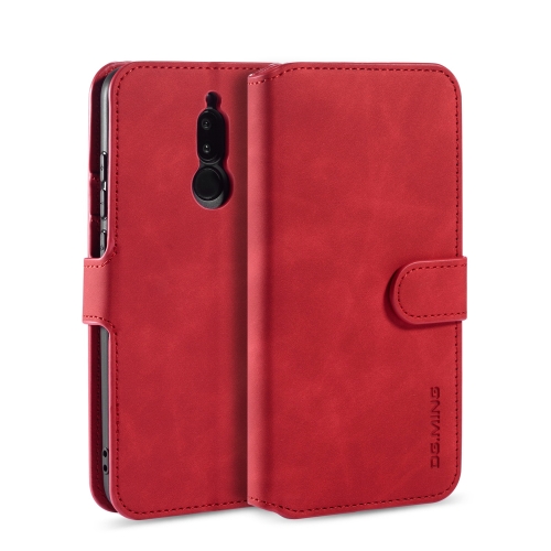 

For Xiaomi Redmi 8 DG.MING Retro Oil Side Horizontal Flip Case with Holder & Card Slots & Wallet(Red)