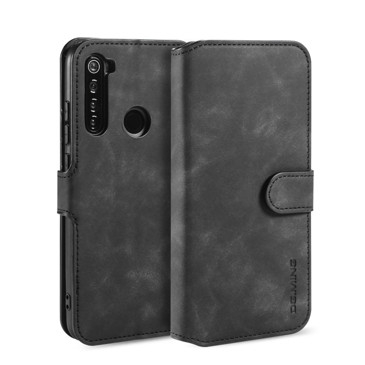 

For Xiaomi Redmi Note 8T DG.MING Retro Oil Side Horizontal Flip Case with Holder & Card Slots & Wallet(Black)
