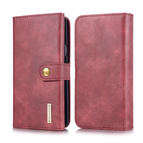 

For Galaxy Note9 DG.MING Triple Fold Crazy Horse Texture Magnetic Horizontal Flip Leather Case with Holder & Card Slots & Wallet(Red)