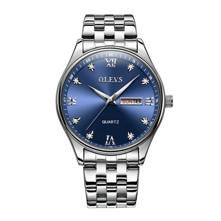 

OLEVS 5570 Men Fashion Business Style Waterproof Quartz Watch(Blue)