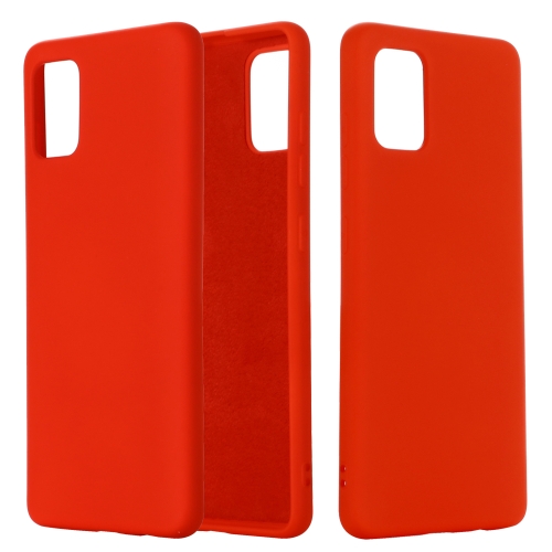 

For Galaxy A71 Solid Color Liquid Silicone Shockproof Full Coverage Protective Case(Red)