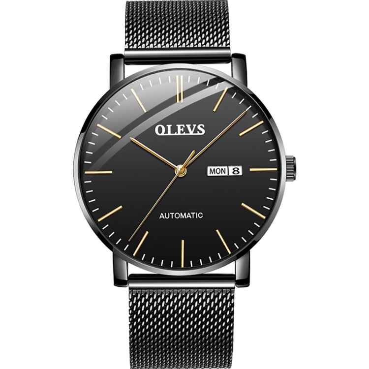 

OLEVS 5882 Men Business Ultra-thin Waterproof Automatic Mechanical Watch(Steel Strap Black)