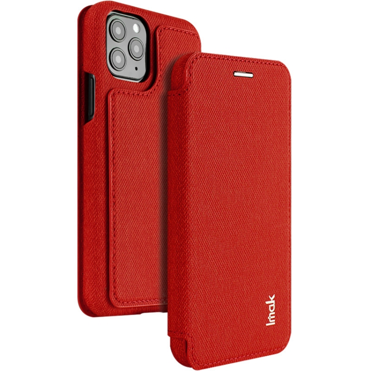 

For iPhone 11 Pro IMAK Removable Horizontal Flip Denim Canvas + PC + Magnetic Stripe Case with Card Slot(Red)