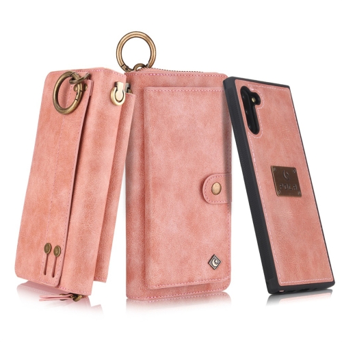 

For Galaxy Note 10 POLA Multi-function Fashion Zipper Magnetic Horizontal Flip Leather Case with Card Slots & Wallet & Photo Frame & Lanyard(Pink)