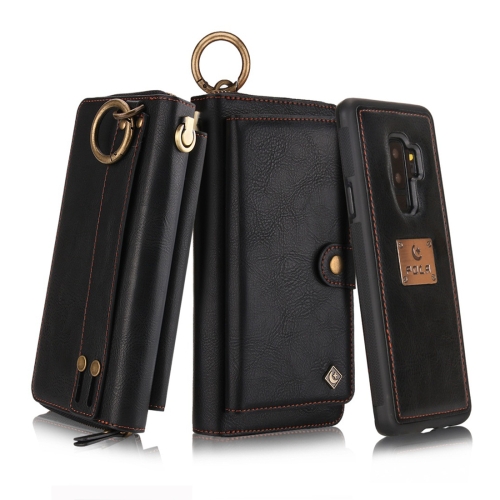 

For Galaxy S9+ POLA Multi-function Fashion Zipper Magnetic Horizontal Flip Leather Case with Card Slots & Wallet & Photo Frame & Lanyard(Black)