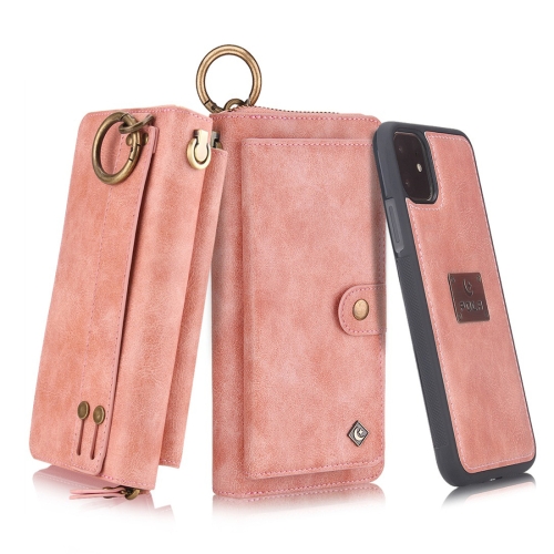 

For iPhone 11 POLA Multi-function Fashion Zipper Magnetic Horizontal Flip Leather Case with Card Slots & Wallet & Photo Frame & Lanyard(Pink)