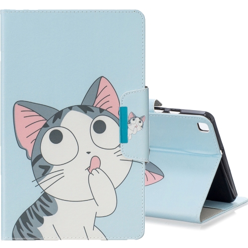 

For Galaxy Tab A 8.0 (2019) T290 Colored Drawing Pattern Horizontal Flip Leather Case with Holder & Card Slot & Wallet(Cat)