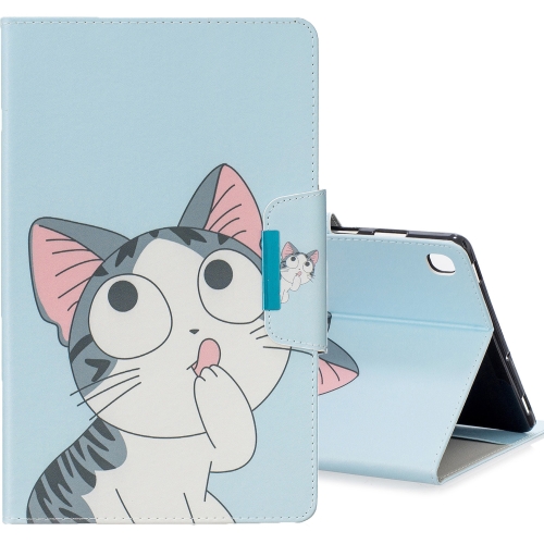 

For Galaxy Tab S5e T720 Colored Drawing Pattern Horizontal Flip Leather Case with Holder & Card Slot & Wallet(Cat)