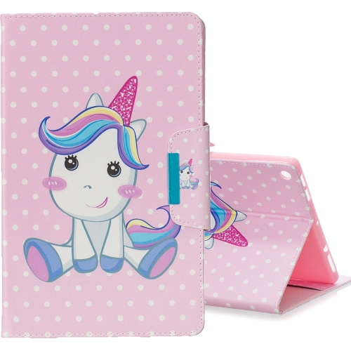 

For Amazon Kindle Fire HD10 Colored Drawing Pattern Horizontal Flip Leather Case with Holder & Card Slot & Wallet(Cute Unicorn)