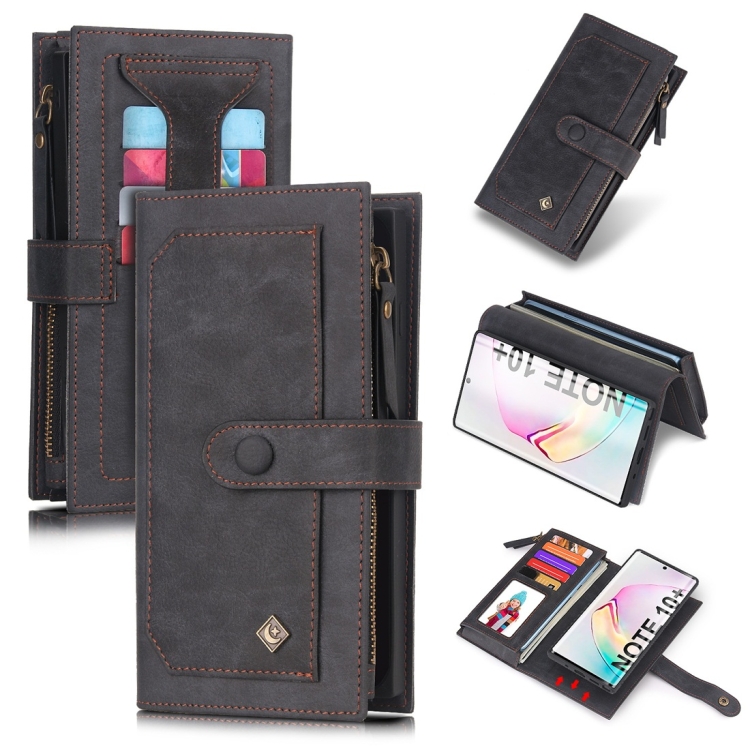 

For Galaxy Note 10+ POLA Multi-function Fashion Magnetic Horizontal Flip Leather Case with Card Slots & Wallet & Photo Frame & Holder(Black)