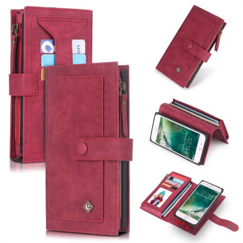 

For iPhone 6 / 6s / 7 / 8 POLA Multi-function Fashion Magnetic Horizontal Flip Leather Case with Card Slots & Wallet & Photo Frame & Holder(Red)