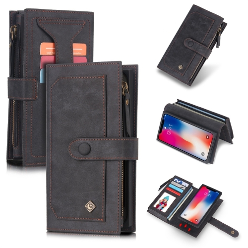 

For iPhone XS POLA Multi-function Fashion Magnetic Horizontal Flip Leather Case with Card Slots & Wallet & Photo Frame & Holder(Black)