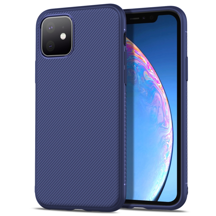

For iPhone 11 Lenuo Leshen Series Stripe Texture TPU Case(Dark Blue)