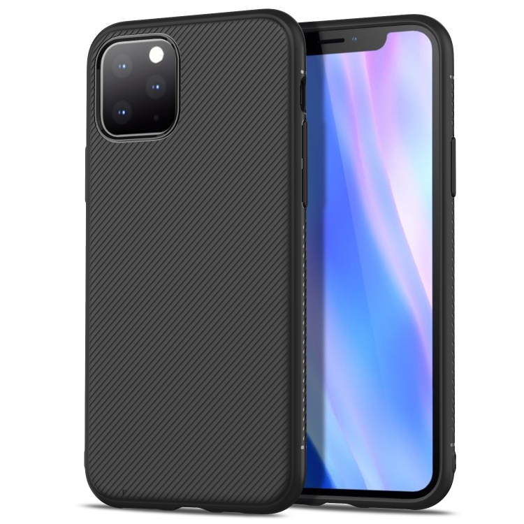 

For iPhone 11 Pro Max Lenuo Leshen Series Stripe Texture TPU Case(Black)