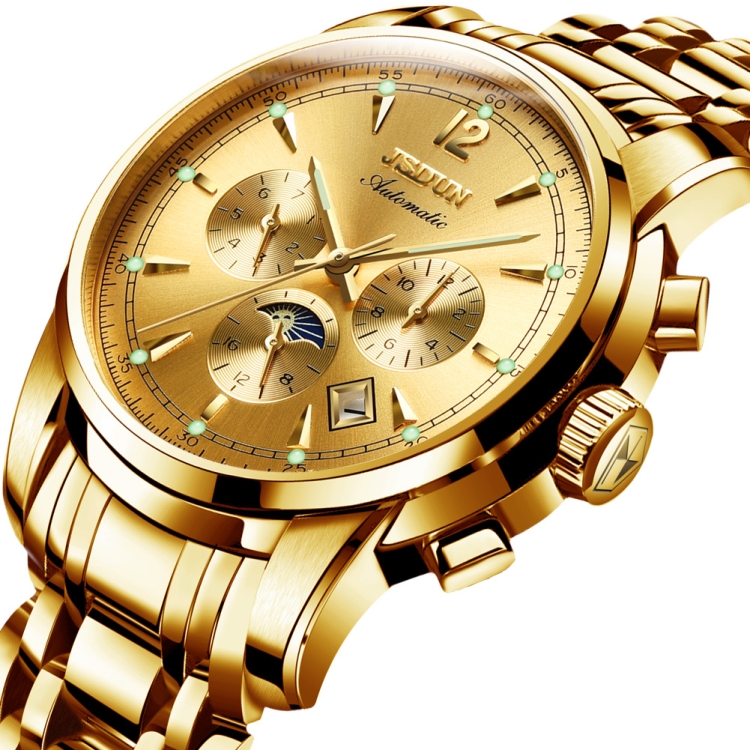 

JIN SHI DUN 8750 Men Fashion Waterproof Luminous Mechanical Watch(Gold)