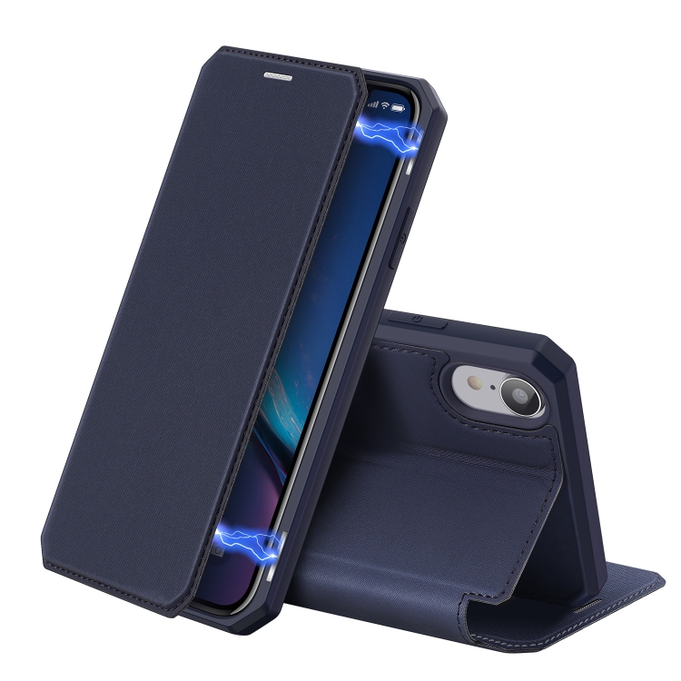 

For iPhone XR DUX DUCIS Skin X Series PU + TPU Horizontal Flip Leather Case with Holder & Card Slot(Blue)