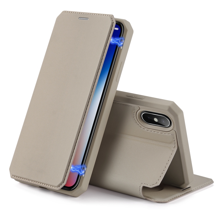

For iPhone XS Max DUX DUCIS Skin X Series PU + TPU Horizontal Flip Leather Case with Holder & Card Slot(Gold)