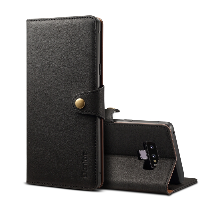 

For Galaxy Note9 Denior V2 Luxury Car Cowhide Horizontal Flip Leather Case with Wallet(Black)