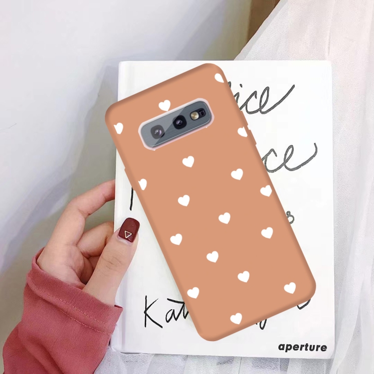 

For Galaxy S10 Multi Love Heart Pattern Frosted TPU Protective Case(Coral Orange)