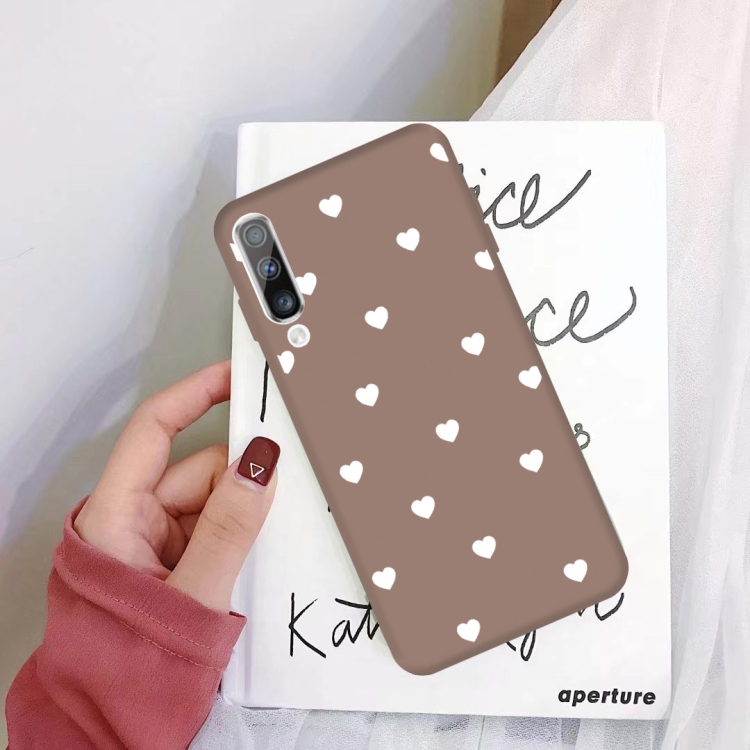 

For Galaxy A70 Multi Love Heart Pattern Frosted TPU Protective Case(Khaki)
